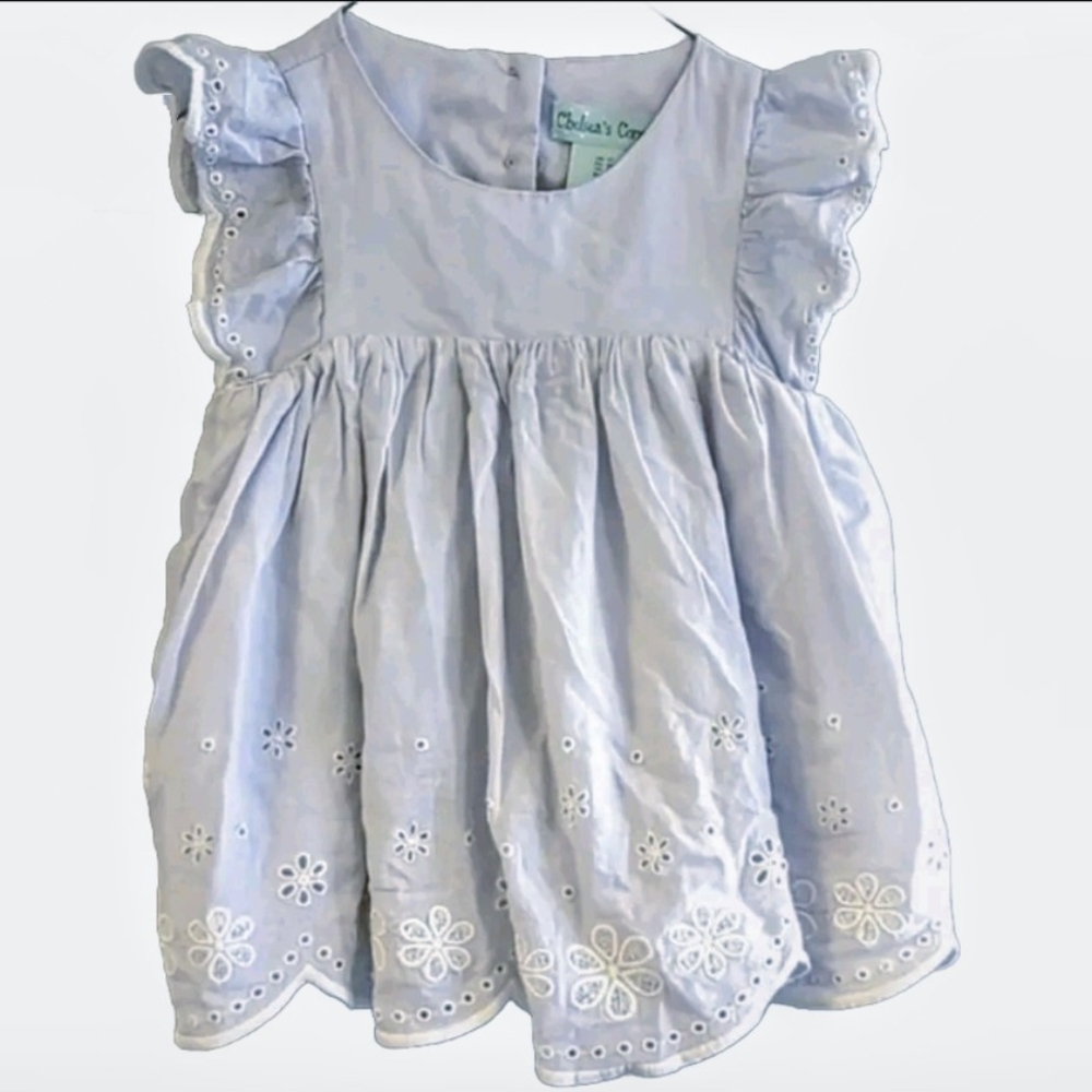 Blue Eyelet Blouse, Little Girl Size 2-3 years